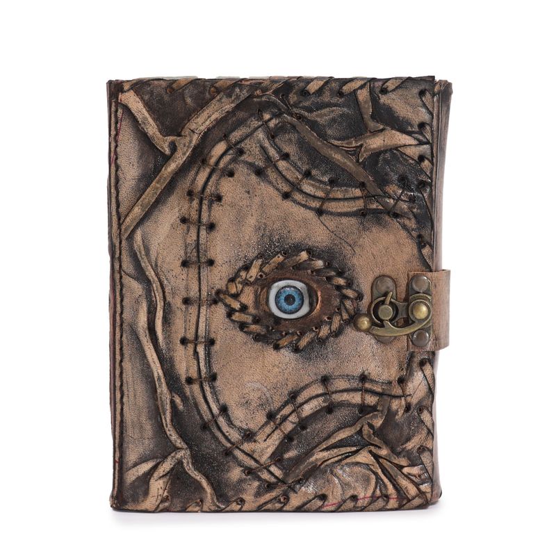 Brun Anteckningsbok - Onda Ögat - 160 Sidor med Rufsade Kanter - 17x12.5cm