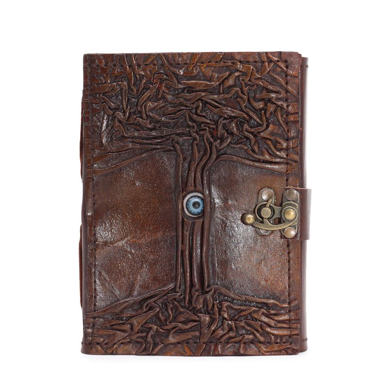 Mörkbrun Anteckningsbok - Onda Ögat - 160 Sidor med Rufsade Kanter - 17x12.5cm