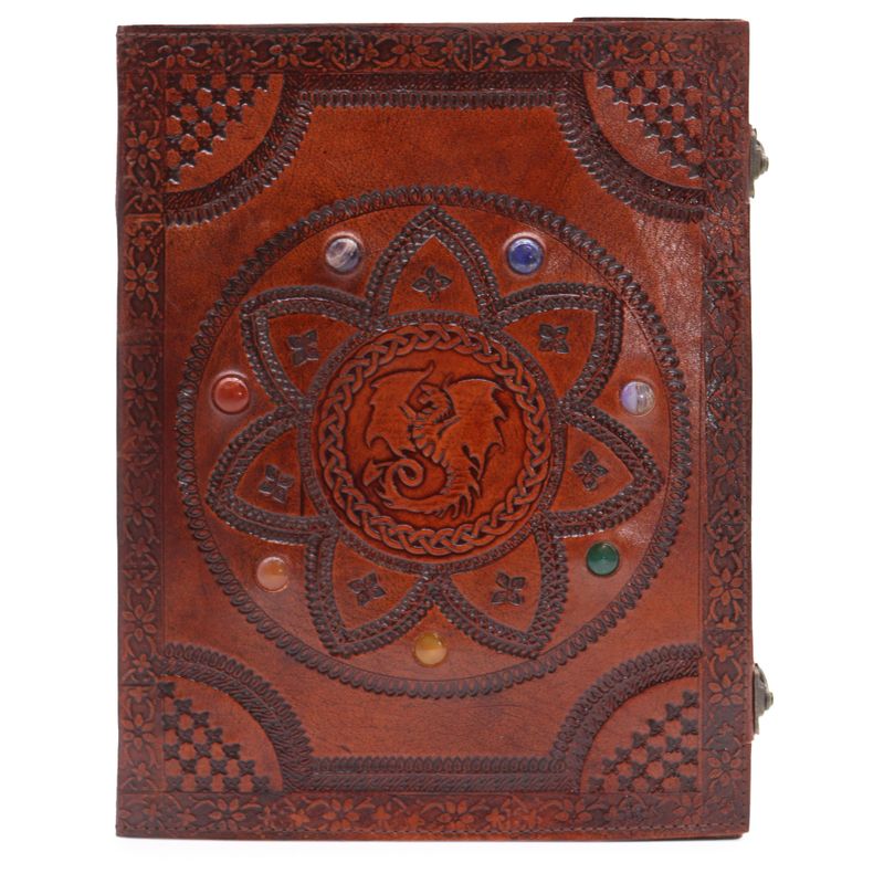 Extra Stor Anteckningsbok - Chakrastenar och Drake-Mandala 100 Sidor - 25x34cm