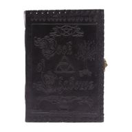 Stor Svart Anteckningsbok - Book of Shadows - 200 Sidor med Rufsade Sidokanter - 25x18x3cm
