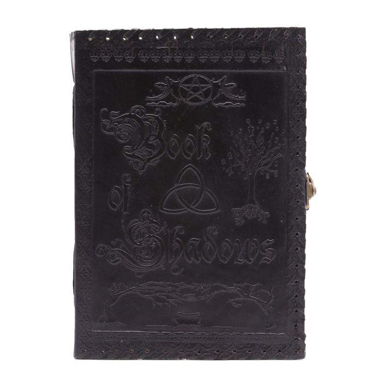 Stor Svart Anteckningsbok - Book of Shadows - 200 Sidor med Rufsade Sidokanter - 25x18x3cm