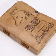 Beige Anteckningsbok - Checkmate - 200 Sidor med Rufsade Sidokanter - 20x15cm