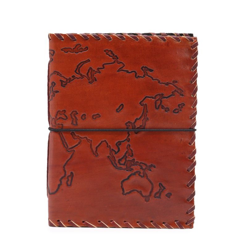 Brun Resedagbok med Snöre - 96 Sidor - 17x13cm