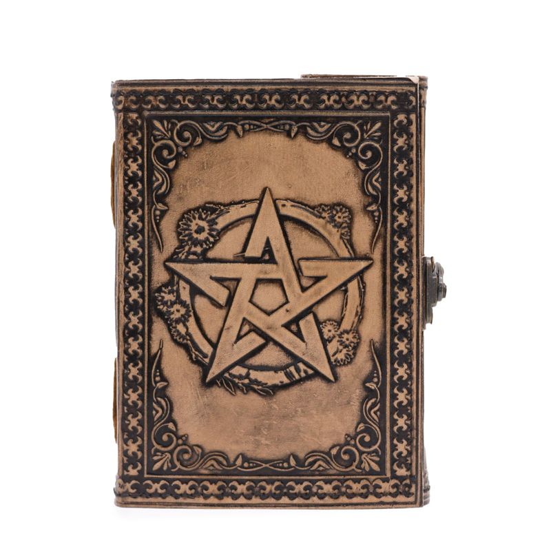 Pentagram - Esoterisk Anteckningsbok - Antikgrå - 200 Sidor - 17.5x12.5x3cm
