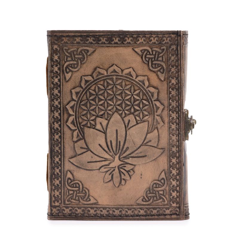 Lotus-Madala - Esoterisk Anteckningsbok - Antikgrå - 200 Sidor - 17.5x12.5x3cm
