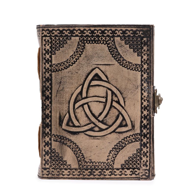 Cirkel-Triquetra - Esoterisk Anteckningsbok - Ljusbrun - 200 Sidor - 17.5x12.5x3cm