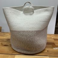 Stor Förvaringskorg av Bomullsrep 45x40cm - Beige