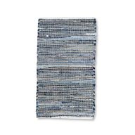 Liten Matta i Jute och Återvunnen Bomull - 50x90cm - Blå