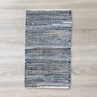 Liten Matta i Jute och Återvunnen Bomull - 50x90cm - Blå