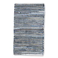 Medelstor Matta i Jute och Återvunnen Bomull - 90x150cm - Blå