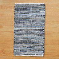 Medelstor Matta i Jute och Återvunnen Bomull - 90x150cm - Blå