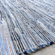 Stor Matta i Jute och Återvunnen Bomull - 130x170cm - Blå