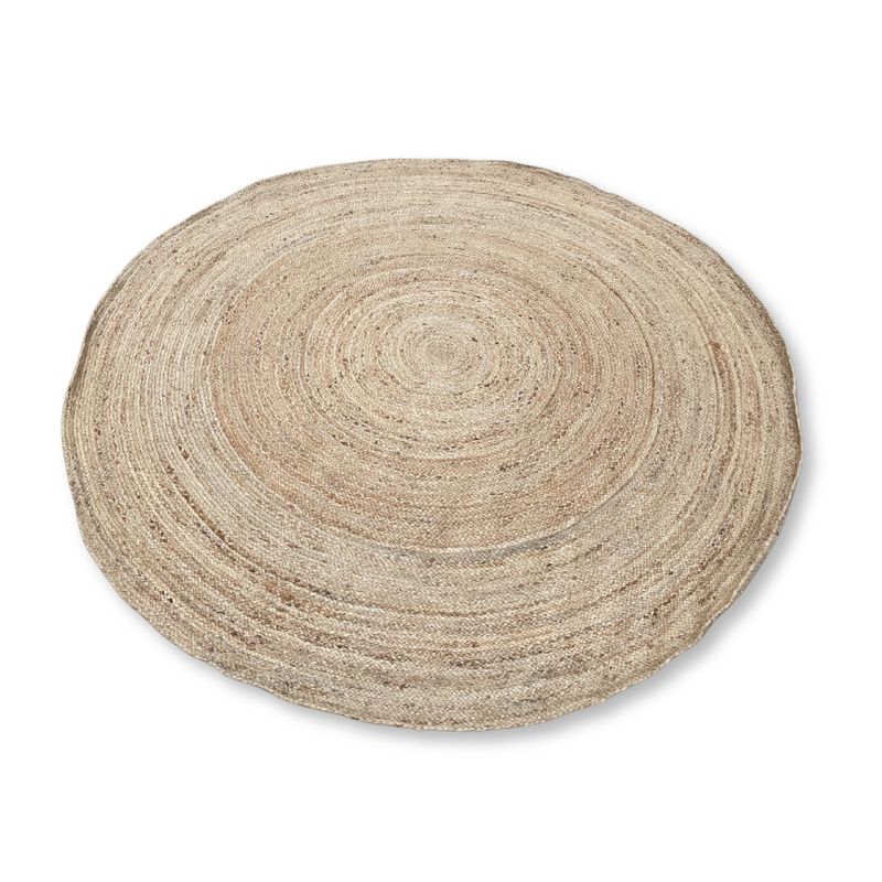 Extra Stor Rund Matta i Mjuk Jute - 200cm