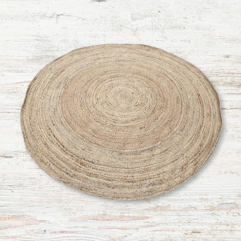 Extra Stor Rund Matta i Mjuk Jute - 200cm