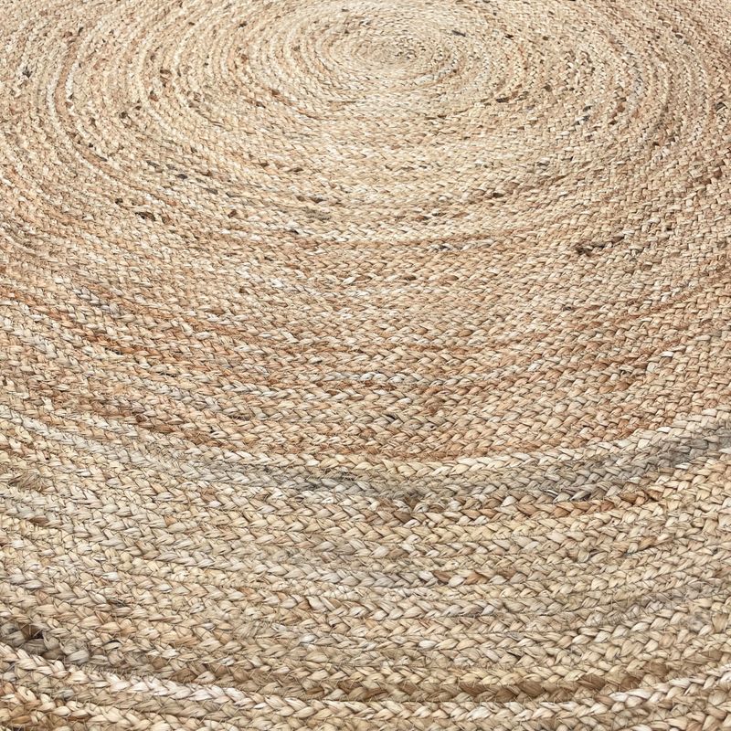 Extra Stor Rund Matta i Mjuk Jute - 200cm