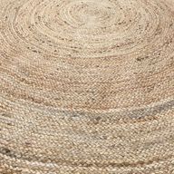 Extra Stor Rund Matta i Mjuk Jute - 200cm