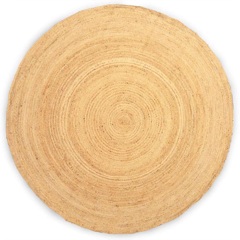 Extra Stor Rund Matta i Mjuk Jute - 200cm