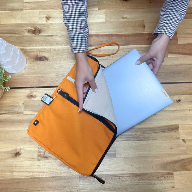 Stort Fodral till Dator i Canvas - Orange - 30x40cm