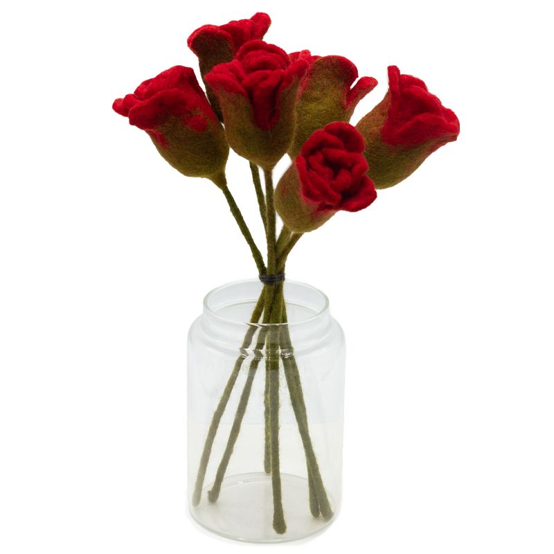 Filtblommor - Röda Rosor