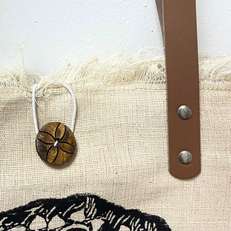Naturlig Tygväska med Läderhandtag - Inspiration