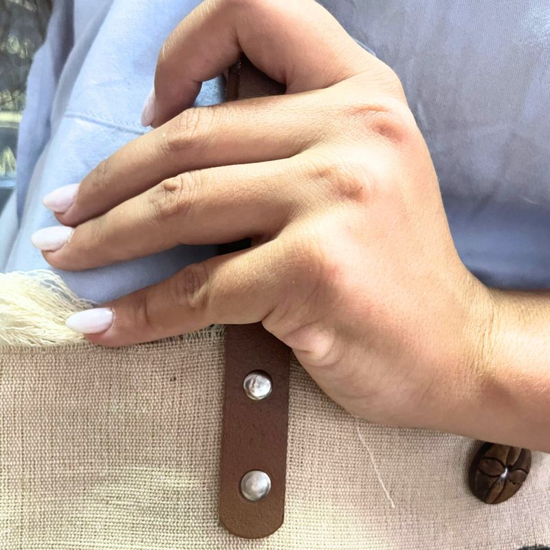 Naturlig Tygväska med Läderhandtag - Inspiration