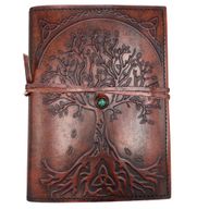 Liten Anteckningsbok med Livets Träd - Snöre & Stendekor - 18x13x2cm - 160 Sidor