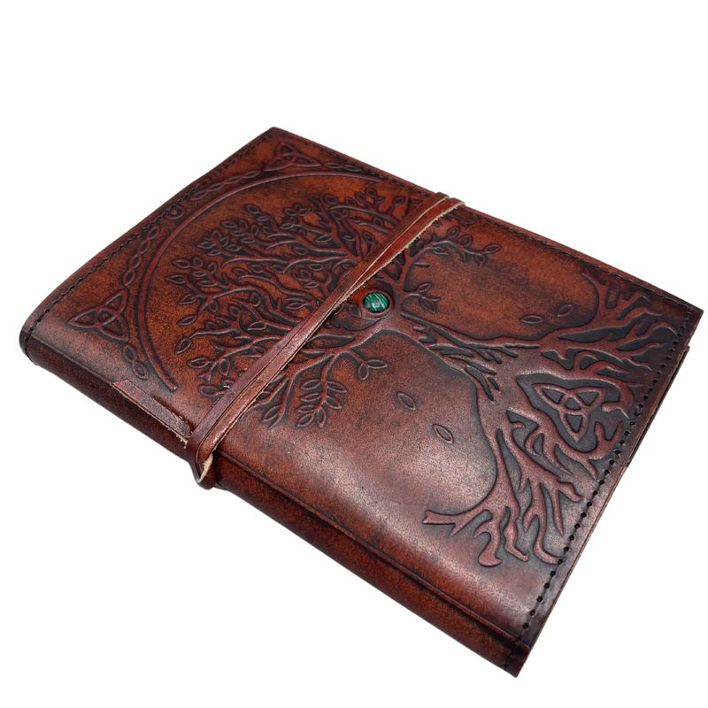 Liten Anteckningsbok med Livets Träd - Snöre & Stendekor - 18x13x2cm - 160 Sidor