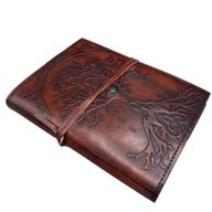 Liten Anteckningsbok med Livets Träd - Snöre & Stendekor - 18x13x2cm - 160 Sidor