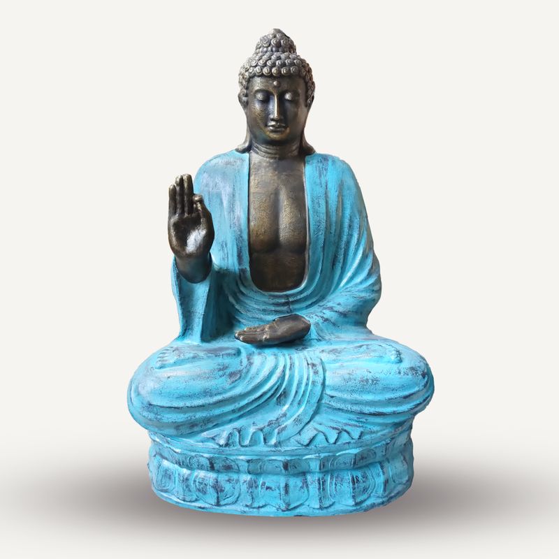 Stor Buddhastaty i Turkos & Sten - Undervisande på Lotus - 2m