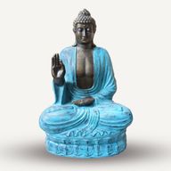 Stor Buddhastaty i Turkos & Sten - Undervisande på Lotus - 2m