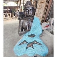 Stor Buddhastaty i Turkos & Sten - Meditation i Stupa - 1.5m