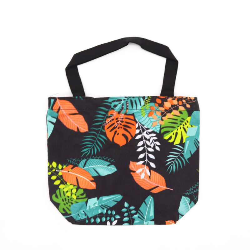 Praktisk Shoppingsväska med Tropiskt Tryck - (3x diverse designer) - 32x23x10cm