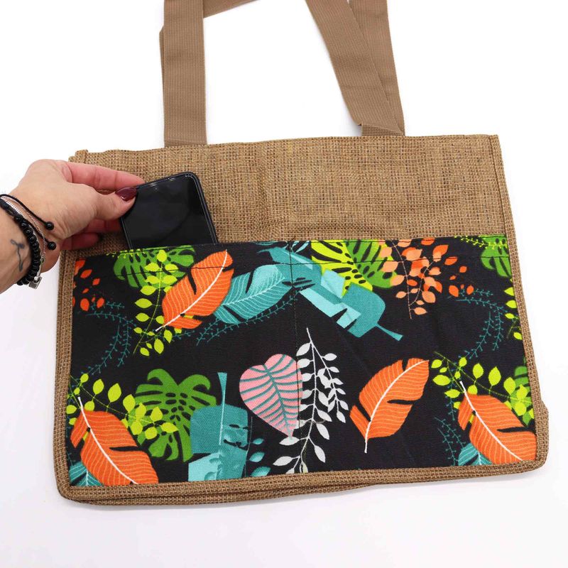 Shoppingväska till Marknaden med Tropiskt Tryck - (3x diverse designer) - 40x30x9cm