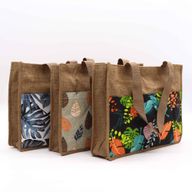 Shoppingväska till Marknaden med Tropiskt Tryck - (3x diverse designer) - 40x30x9cm