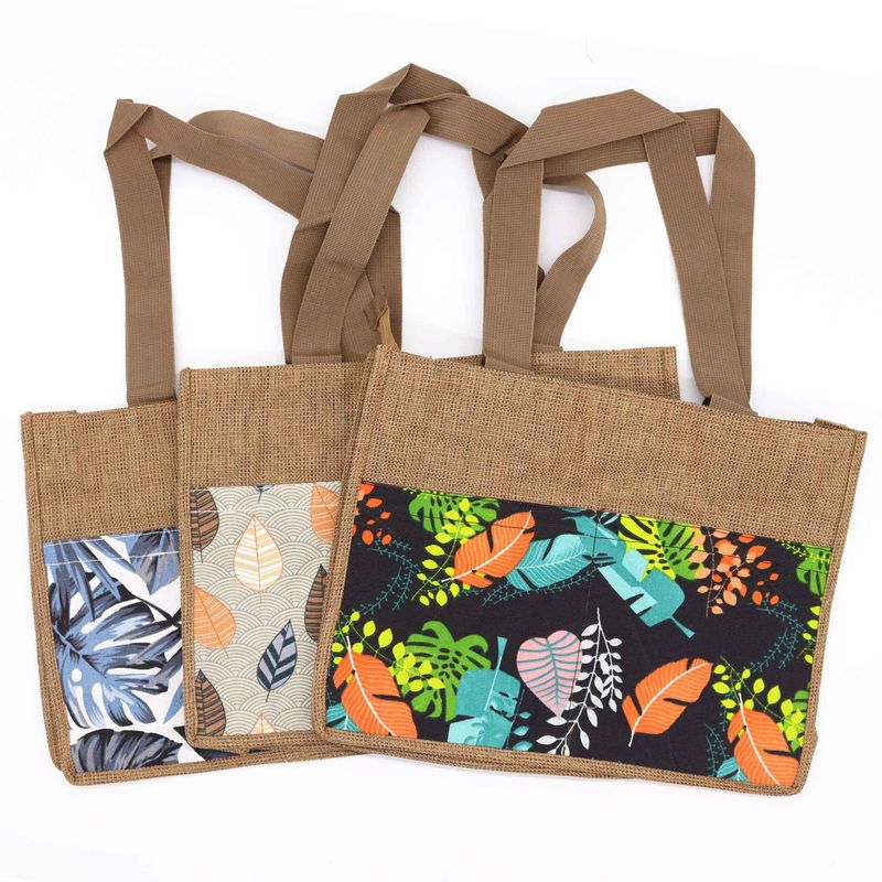 Shoppingväska till Marknaden med Tropiskt Tryck - (3x diverse designer) - 40x30x9cm