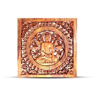 Kvadratisk Dekorativ Träpanel - Buddha 40x40cm