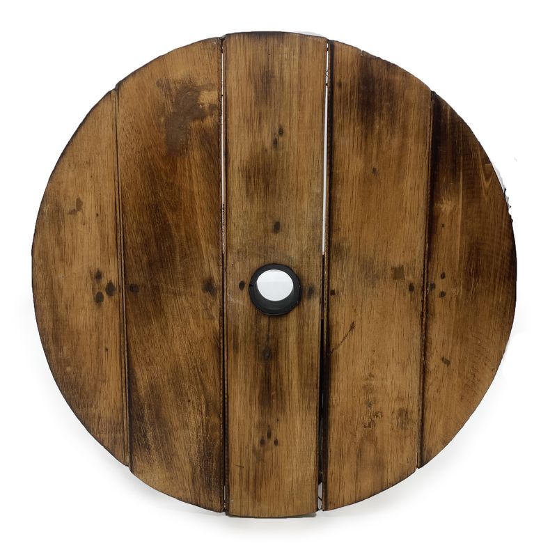 Litet Bord av Öltunna med Parasolstativ 38x32 cm - Naturligt