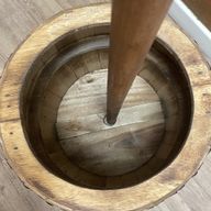 Litet Bord av Öltunna med Parasolstativ 38x32 cm - Naturligt