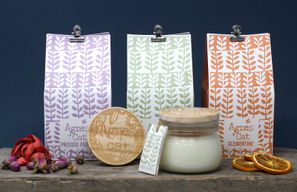 180g Presentförpackat Sojavaxljus i Glasburk - Citrus