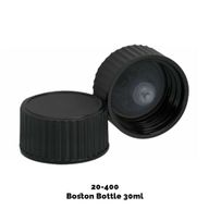Kapsyl till Bärnstensfärgad Boston-flaska (30ml & 60ml) - Svart Plast 20-400mm