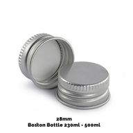 Kapsyl till Bärnstensfärgad Boston-flaska (230ml & 500ml) - Aluminum Silver 28mm
