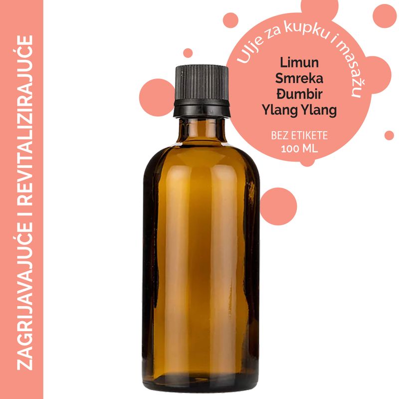 Varm & Upplyftande Massageolja - 100ml - Utan Etikett