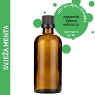 Färsk Pepparmynta Massageolja - 100ml - Utan Etikett