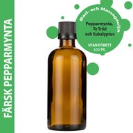 Färsk Pepparmynta Massageolja - 100ml - Utan Etikett
