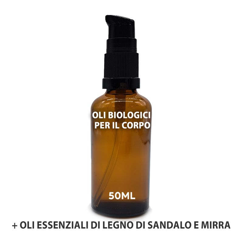 Ekologisk Kroppsolja 50ml - Sandelträ & Myrra - Utan Etikett