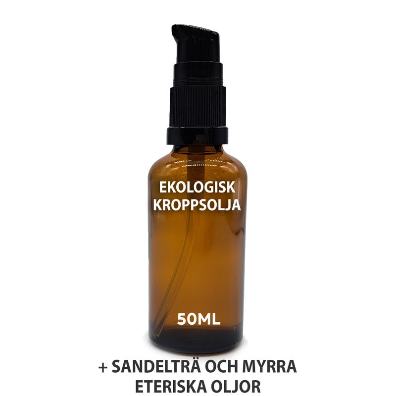 Ekologisk Kroppsolja 50ml - Sandelträ & Myrra - Utan Etikett