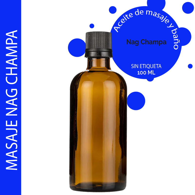 Nag Champa Massageolja - 100ml - Utan Etikett