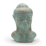Buddhahuvud i Lugn - Grön Koppar