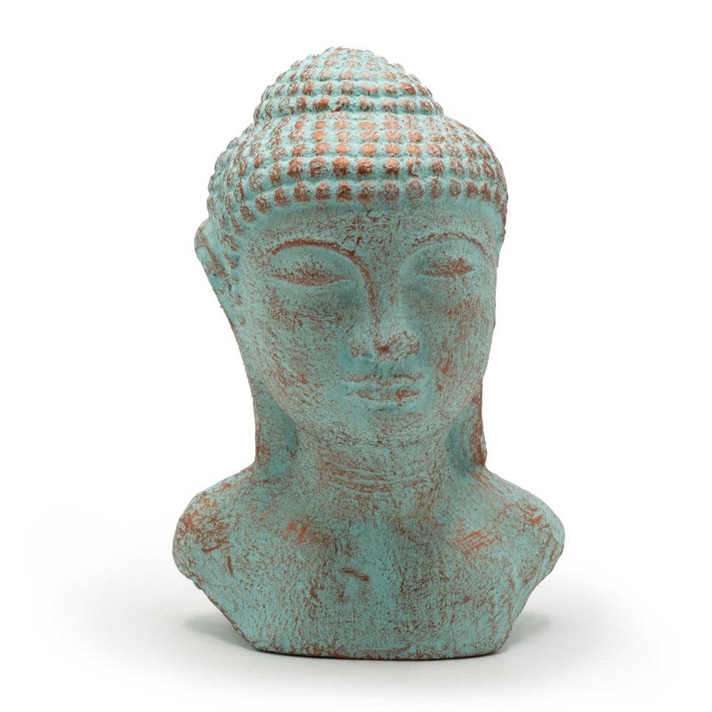 Buddhahuvud i Lugn - Grön Koppar