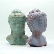 Buddhahuvud i Lugn - Grön Koppar